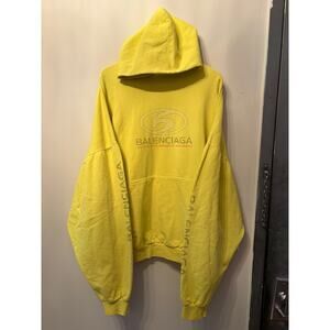 Balenciaga Surfer Logo Hoodie Yellow Mens Sz 4 / XL BNWT